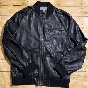 Michael Kors Black Perforated Bomber Jacket